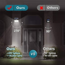 208LED Solar Lights Outdoor Super Bright  3 Modes Motion Sensor Light with 270 Wide Angle Wall Solar Light Security Lighting