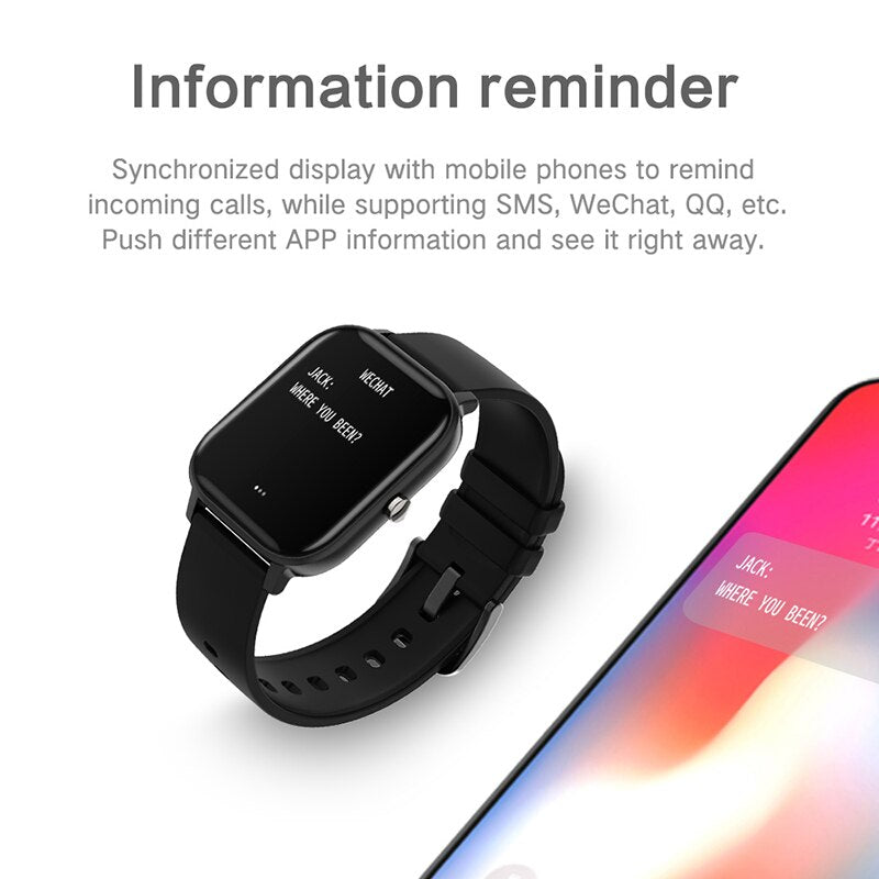 LIGE nuevo reloj inteligente P8 para mujer, deportivo a la moda, pantalla completa táctil, control del ritmo cardíaco y la presión arterial, reloj resistente al agua para xiaomi