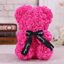 25*16 Cm Diy Teddy Rose Bear with Box Artificial PE Flower Valentine&