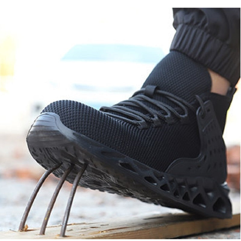 Zapatos de seguridad para hombre con punta de Metal, botas de trabajo Ryder indestructibles con punta de acero, zapatillas transpirables impermeables, zapatos de trabajo
