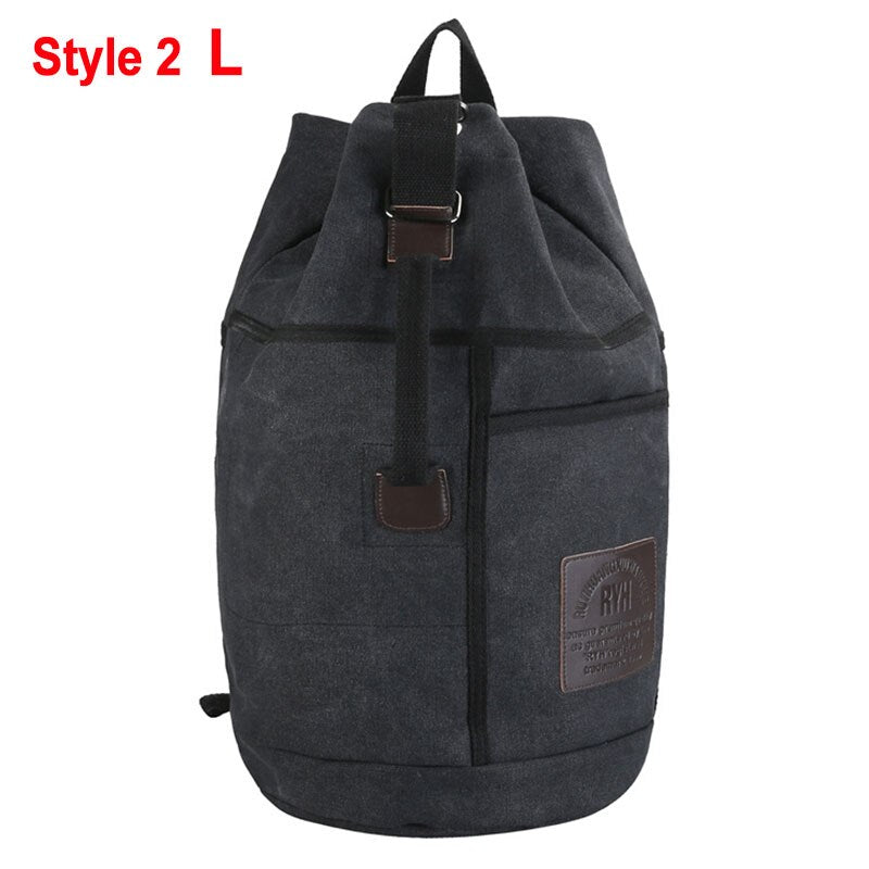 Mochila de lona con forma de cubo táctico para hombre, bolsas militares de gran capacidad con estampado de letras, bolsa redonda de escalada para viajes al aire libre XA678WD