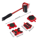 Furniture Mover Tool Transport Lifter Heavy Stuffs Moving Wheeled Roller Bar Set