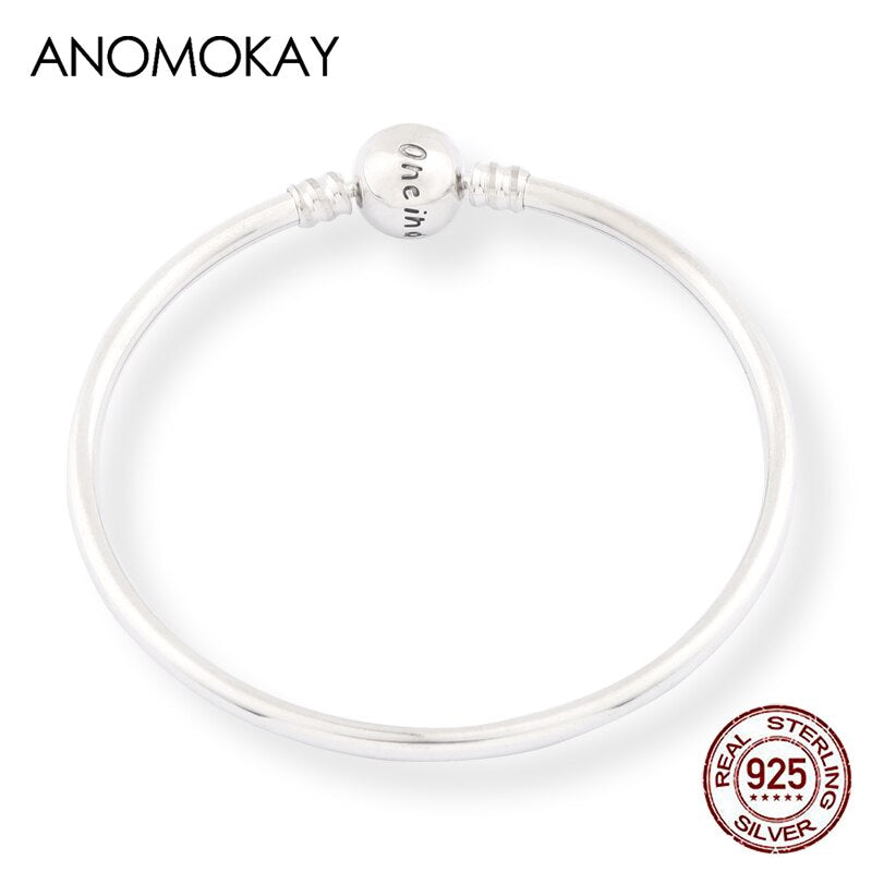 Anomokay nuevo 100% Plata de Ley 925 lindo pequeño León brazaletes pulseras para niños moda regalo de cumpleaños S925 joyería de plata