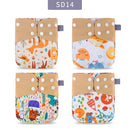 Elinfant Gray Mesh Cloth 4pcs Eco-friendly Diaper Washable Cloth Diaper Adjustable Baby Nappy Reusable pocket Diapers