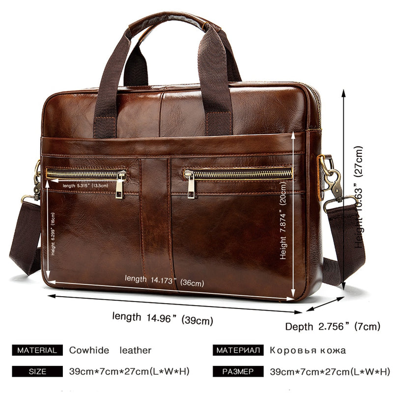 Bolso WESTAL, maletín de cuero genuino para hombre, bolso para ordenador portátil para hombre, bolso de cuero natural para hombre, bolsos de mensajero, maletines para hombre 2019