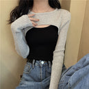 New Autumn Women Solid Sweater O-Neck Cropped Sweater Pullover Crop Top Super Cropped Sweaters Shirts For Female