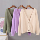 Hirsionsan Elegant Long Sleeve Mohair Sweater Women 2020 New Single-Breasted Female Short Cardigan Soft Flexible Knitted Outwear