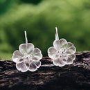 Lotus Fun Real 925 Sterling Silver Earrings Handmade Designer Fine Jewelry Flower in the Rain Fashion Dangle Earrings for Women
