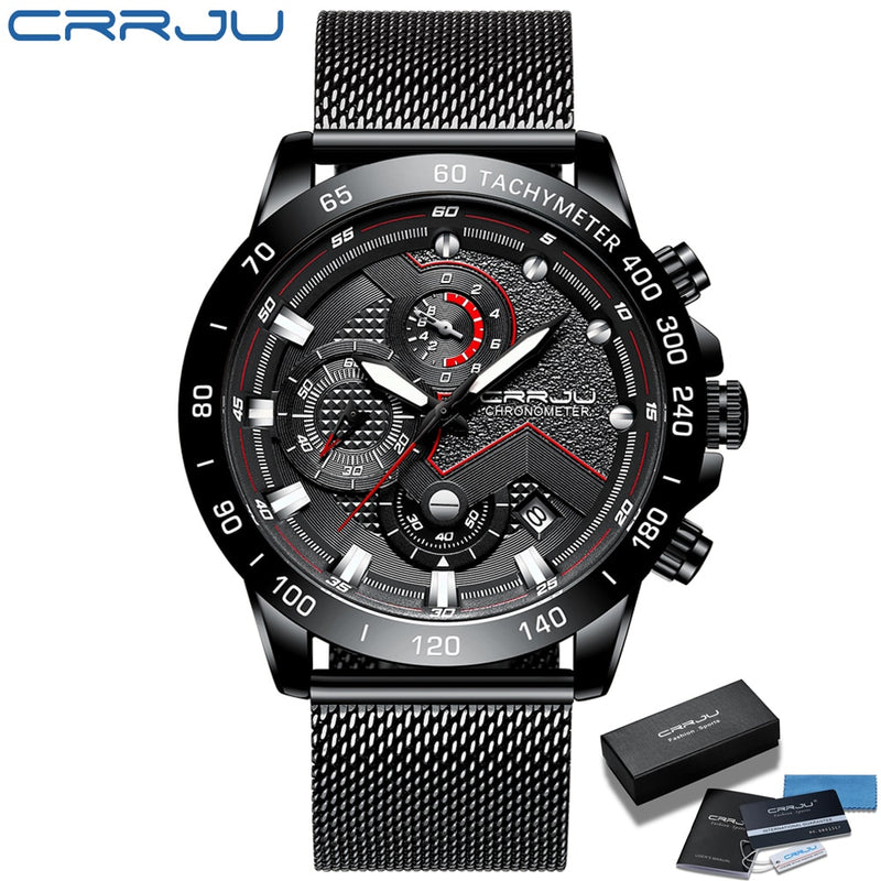 CRRJU 2021, nuevos relojes de moda para hombre con acero inoxidable, marca superior, cronógrafo deportivo de lujo, reloj de cuarzo para hombre, reloj Masculino