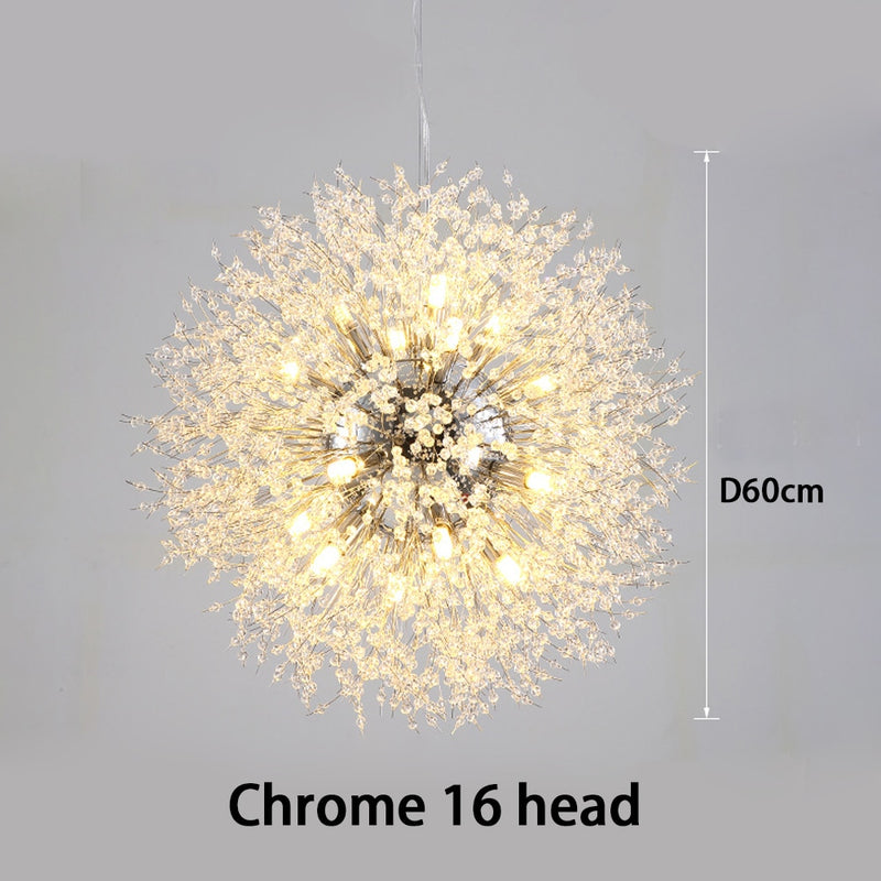 Crystal snowflake chandelier For Living Room Kitchen Rectangle Globe Dandelion chandelier Nordic Decor round led ceiling lamp