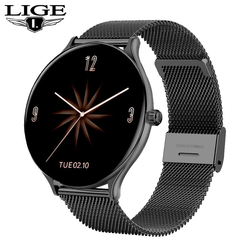 LIGE Women Smart Watch Woman Fashion Watch Heart Rate Sleep Monitoring For Android IOS 2022 New Waterproof Ladies Smartwatch+Box