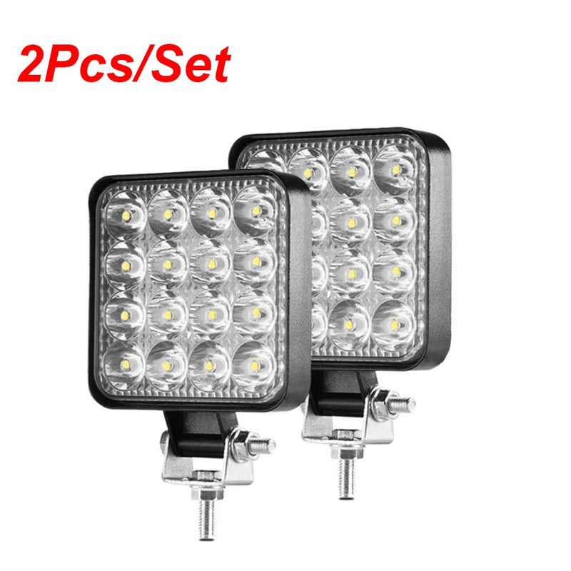 Mini luz Led de trabajo, foco redondo de 42W, faro de trabajo para coche, luz antiniebla todoterreno, lámpara nocturna de 12/24V, barra de luz LED, luces de conducción