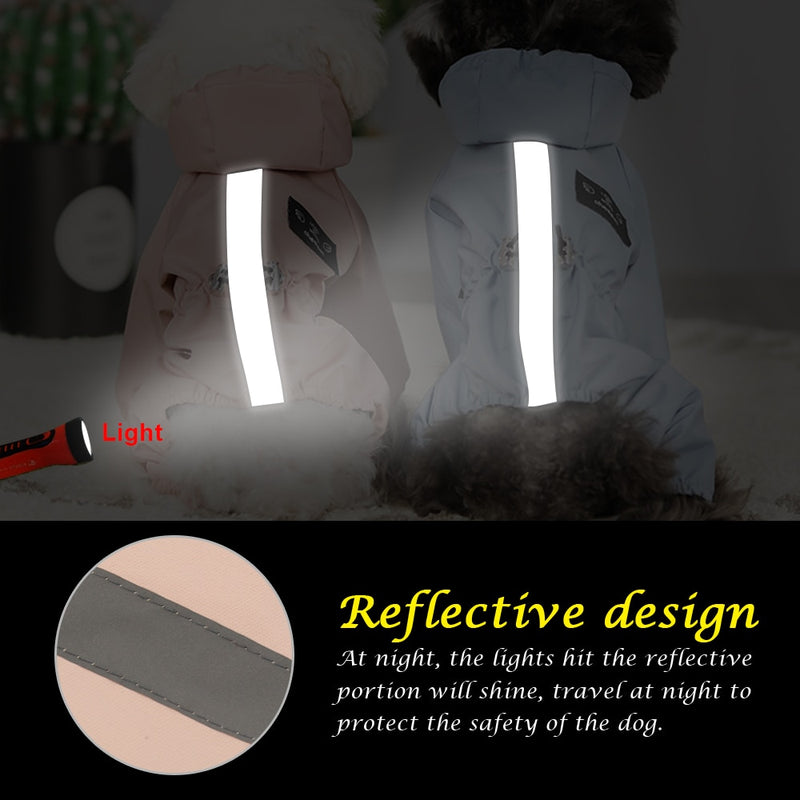 Reflective Dog Raincoat Waterproof Dog Clothes Jacket Puppy Chihuahua Jumpsuit Costume Small Medium Dogs Rain Coat Hooded Jacket