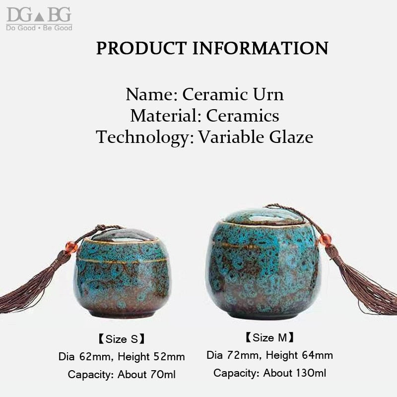 Memorial Container Pet Ashes Urn Handpainted Ceramics Urn Cremation Pet Bird Ash Holder Burial At Home