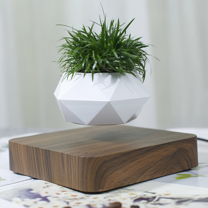 Schwimmender geometrischer magnetisch schwebender Blumentopf Bonsai Kreativer Luftbefeuchter Selbstbewässernder Pflanzer Home Office Desk Decor DHL