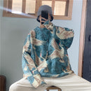 Winter Men's In Warm Blue/black/white Coats Cashmere Printing Knitting Woolen Sweaters High-quality Loose Casual Pullover M-XL