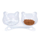 Cuenco antideslizante para gatos, cuencos dobles transparentes y duraderos para mascotas con soporte elevado para gatos, alimentador de comida para perros, cuenco de agua para bebidas, suministros para mascotas