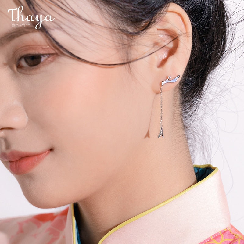 Thaya 100% S925 pendiente colgante de plata de ley púrpura claro colgante de alta calidad para mujer pendiente serie china joyería fina