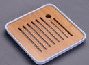 Bamboo Tea Tray Solid Bamboo Tea Board Kung Fu Tea Set with Drain Rack Tools Tea Serving Teapot Tray Set Teal Kitchen Accessorie