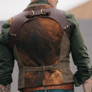 Chaleco de lana de Tweed para hombre, chaleco victoriano Steampunk para Cosplay, chaleco para hombre con gamuza para caballero, chaleco ajustado para boda para hombre