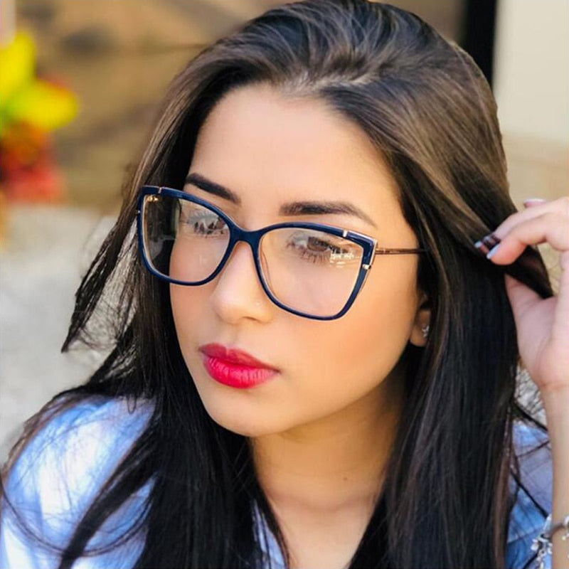 New Fashion Square Anti-blue Glasses Frame Women Brand Vintage Optical Computer Transparent Eyeglasses Female Oculos Feminino