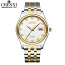 CHENXI Fashion Men Women Watches Rhinestone Dial Top Brand Luxury Couples Quartz Watch Full Steel Waterproof Calendar Watch