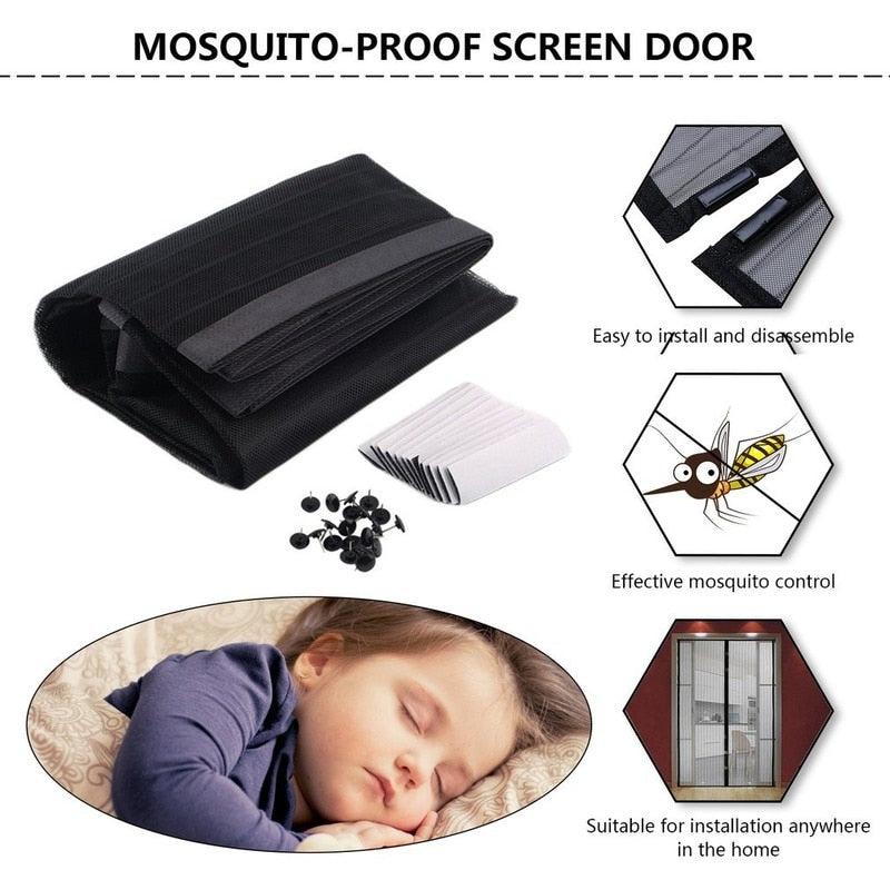 Cortinas antimosquitos para insectos y moscas de verano de 5 tamaños, red magnética, pantalla de puerta de cierre automático, cortina de cocina, envío directo