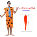 Umorden Purim Carnival Party Disfraces de Halloween Hombre adulto Primitive Savages Disfraz Hombres Fred Flintstones Stone Age Cosplay