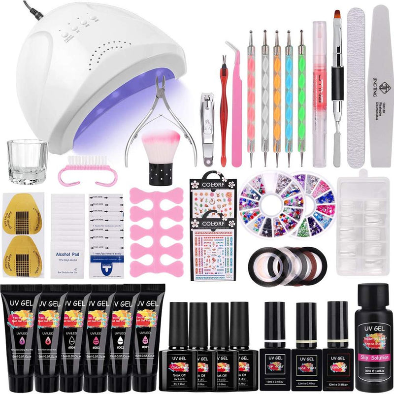 Extension Poly Nail UV Gel Kit LED Lamp For Camouflage Acrylic Gel Nail Builder Nail Art Manicure Tool Base Top Coat Gift Set