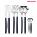 Black Tableware Forks Knives Spoons Cutlery Dinner Set Stainless Steel Cutlery Set Kitchen Flatware Set 16Pcs Luxury Dinnerware