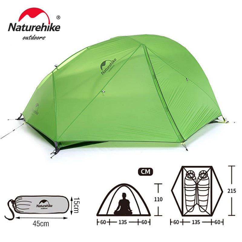 Naturehike Star River Campingzelt 2 Personen Ultraleichtes wasserdichtes Zelt Doppelschicht 4 Jahreszeiten Zelt Outdoor Reise Wanderzelt