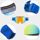 OTG Ski Goggles Snowboard Mask For Men Women Skiing Eyewear UV400 Snow Protection Over Glasses Adult Double Anti-Fog Cylindrical