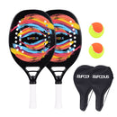 Ready Stock New High Quality Carbon and Glass Fiber Racket Beach Tennis Racquet Set With 2 Rackets 2 Balls and 2 Cover Bags