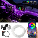 Luz ambiental para coche, aplicación de decoración Interior ambiental, Control de sonido, tiras Led de neón RGB inalámbricas, lámparas flexibles automáticas