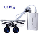 AZDENT 3.5X Aumento Binocular Lupa Dental Cirugía Lupa quirúrgica con faro LED Luz Dentista Lámpara de lupas médicas