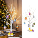 60cm Easter Decor LED Birch Tree Light Easter Eggs Hanging Ornament Tree Easter Party Supplies Easter Decorations for Home Table