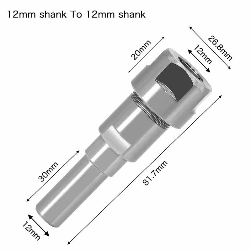 1/4 "8mm 12mm 1/2" Schaft Fräser Verlängerungsstange Konverter Spannzange Graviermaschine Zubehör für Holzfräser