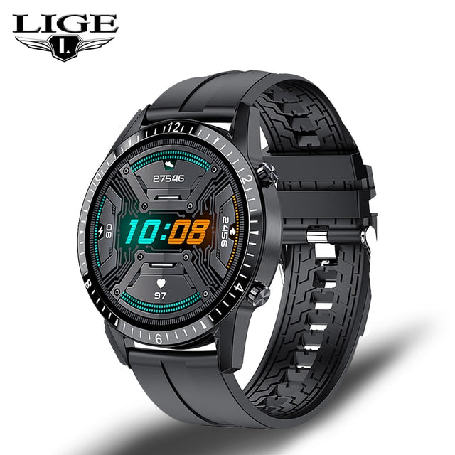 LIGE 2022 Smart Watch Men Full Touch Sport Fitness Watch Blood Pressure Waterproof Bluetooth Call For Android Ios Smartwatch Men