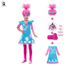 Kids Costumes Girls Dresses Trolls Poppy Costume Dress For Girls Halloween Costumes for Kids Carnaval Costume Fancy Dress