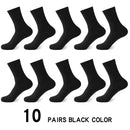 High Quality 10Pair /Lot Men&#39;s  Bamboo Fiber Socks Compression Long Socks Men&#39;s Black Business Casual Male Sock Large Size 38-45
