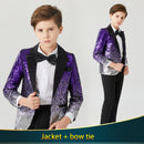 Children's gradient Sequin suit  Boys Dress Catwalk Costume Sequins Small Host Stage Model Handsome Children's Clothing jacket
