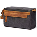Neceser para hombre Kit de afeitado Bolsa Crazy Horse Leather Dopp Kit Neceser de viaje para hombre Neceser de lona