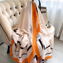 2022 180*90cm Women Scarf Summer Silk Shawl Lady Wrap Soft Female Europe Designer beach bandanna foulard muffler girl pareo