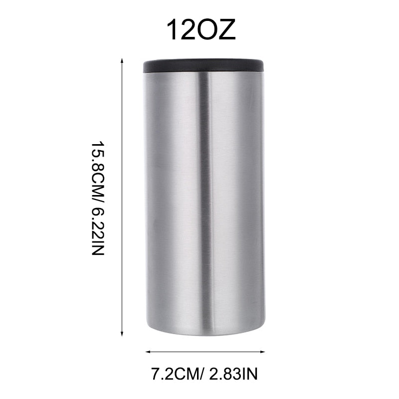 UPORS 12oz Skinny Can Cooler Stainless Steel Beer Bottle Cold Keeper Double Wall Insulated Vacuum Bottle Holder Bar Accessories