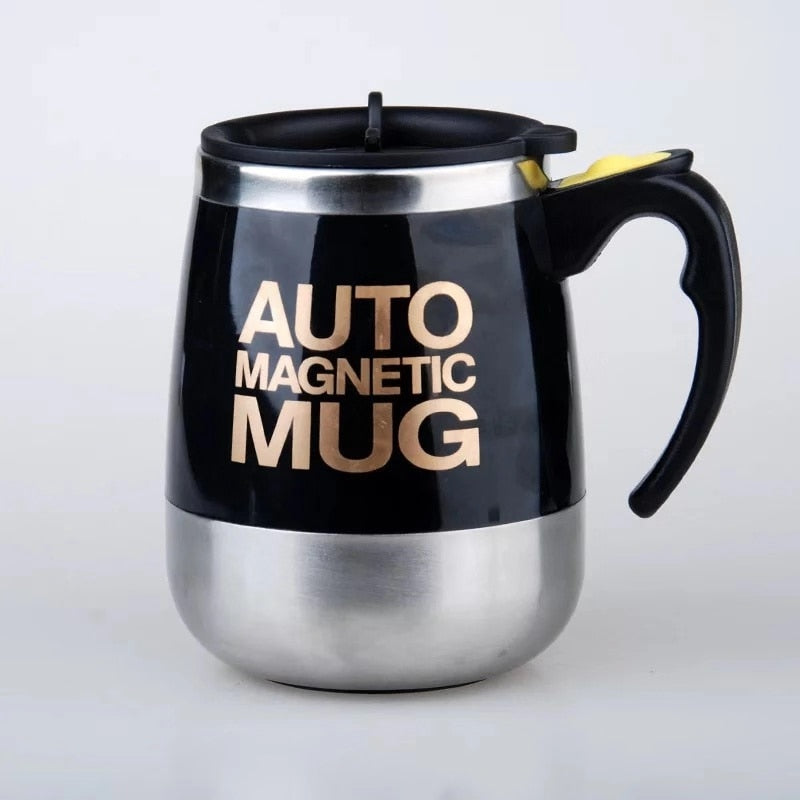 Auto Sterring Coffee mug Stainless Steel Magnetic Mug Milk Mixing Mugs Electric Lazy Smart Shaker Coffee Cup 2pcs gift 1 spoon