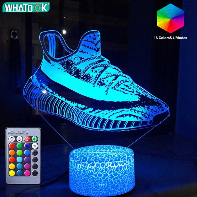 3D Sport Series Night Light LED Table Lamp Remote Sneakers Football Lampe 16 Colors Illusion Luminaria Kids Baby Birthday Gifts
