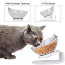 Cuenco antideslizante para gatos, cuencos dobles transparentes y duraderos para mascotas con soporte elevado para gatos, alimentador de comida para perros, cuenco de agua para bebidas, suministros para mascotas