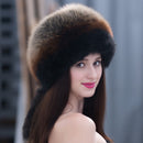 Winter Real Fox Fur Hats For Women Winter Stylish Russian Thick Warm Beanie woman Hat Natural Fluffy Fur Caps With Tail