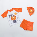 Traje de baño para niños de 3 piezas, traje de baño de manga larga para niños, protección solar UV, ropa de baño para bebés, traje de baño para niños pequeños