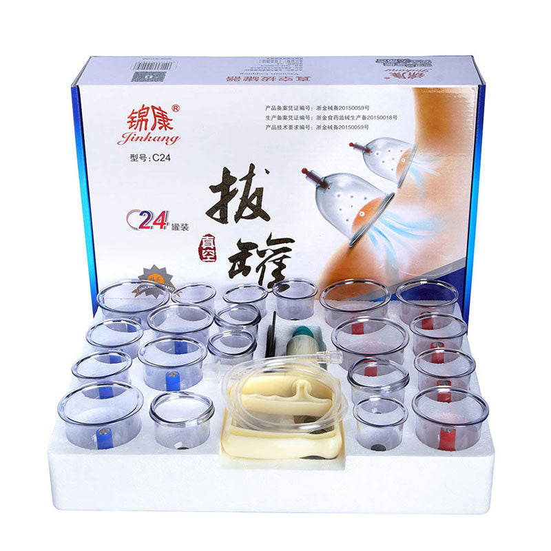 32/24 Dosen Massage-Vakuum-Schröpfset Dickere magnetische Aspirations-Schröpfdosen Akupunktur-Saugnapf Chinesisches Massage-Kit